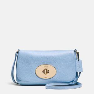 NWT Coach Baby Blue Pebble Leather Purse-Beautiful!